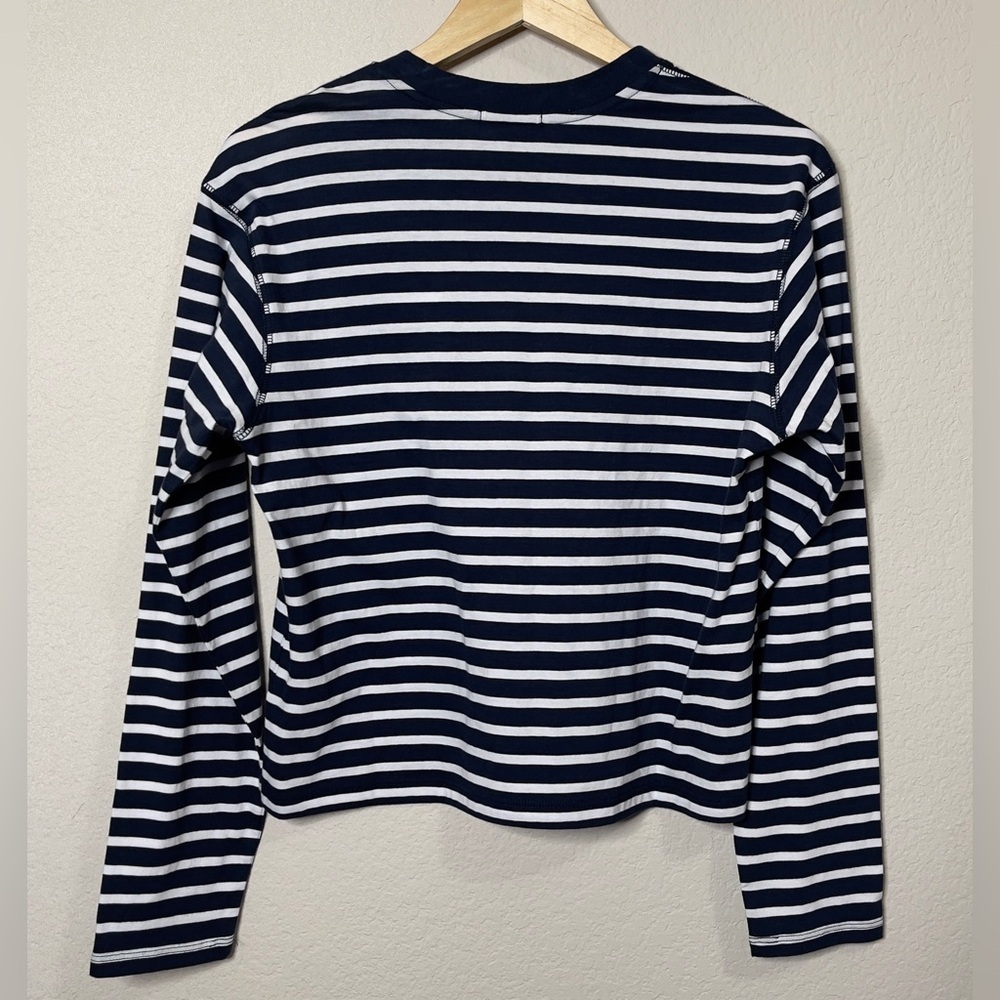 ATM Anthony Thomas Melillo NWT Stripe Jersey Cotton T-Shirt Navy White Small - Picture 9 of 12